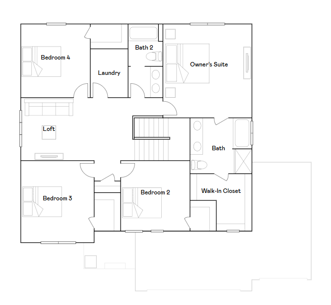 Lewis upper level floorplan