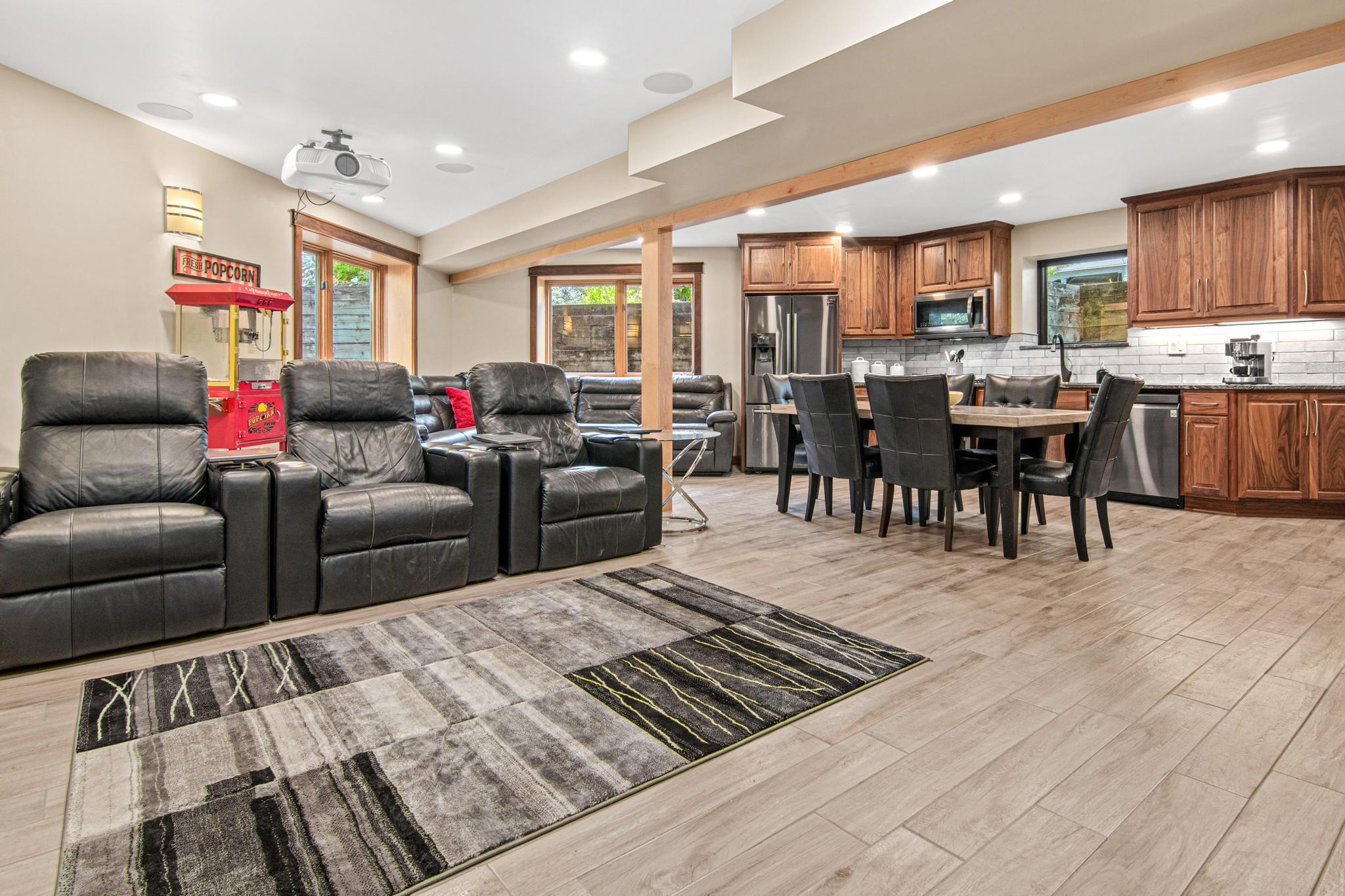 Lower level theater, family room with a full 2nd kitchen.