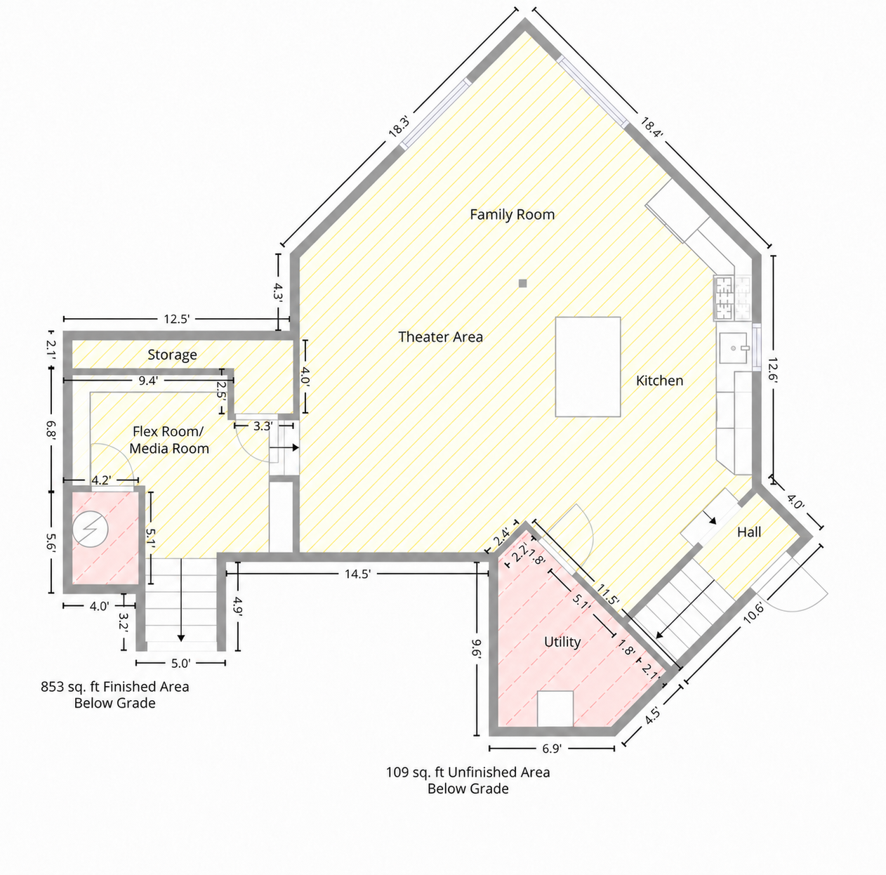 Lower Level Floor Plan.