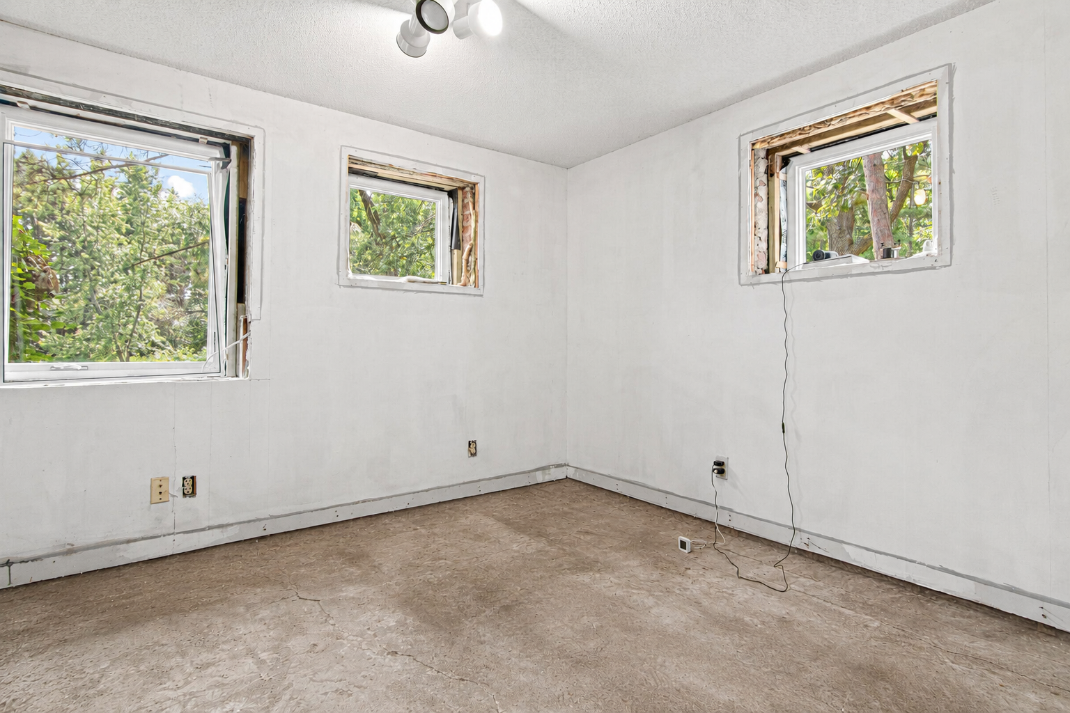 Current main level 4th bedroom awaiting your finishing. The current floor plan has 3,608 FSF with a total of over 4,500 finishing the nearly complete 4th BR, Flex Room and loft.
