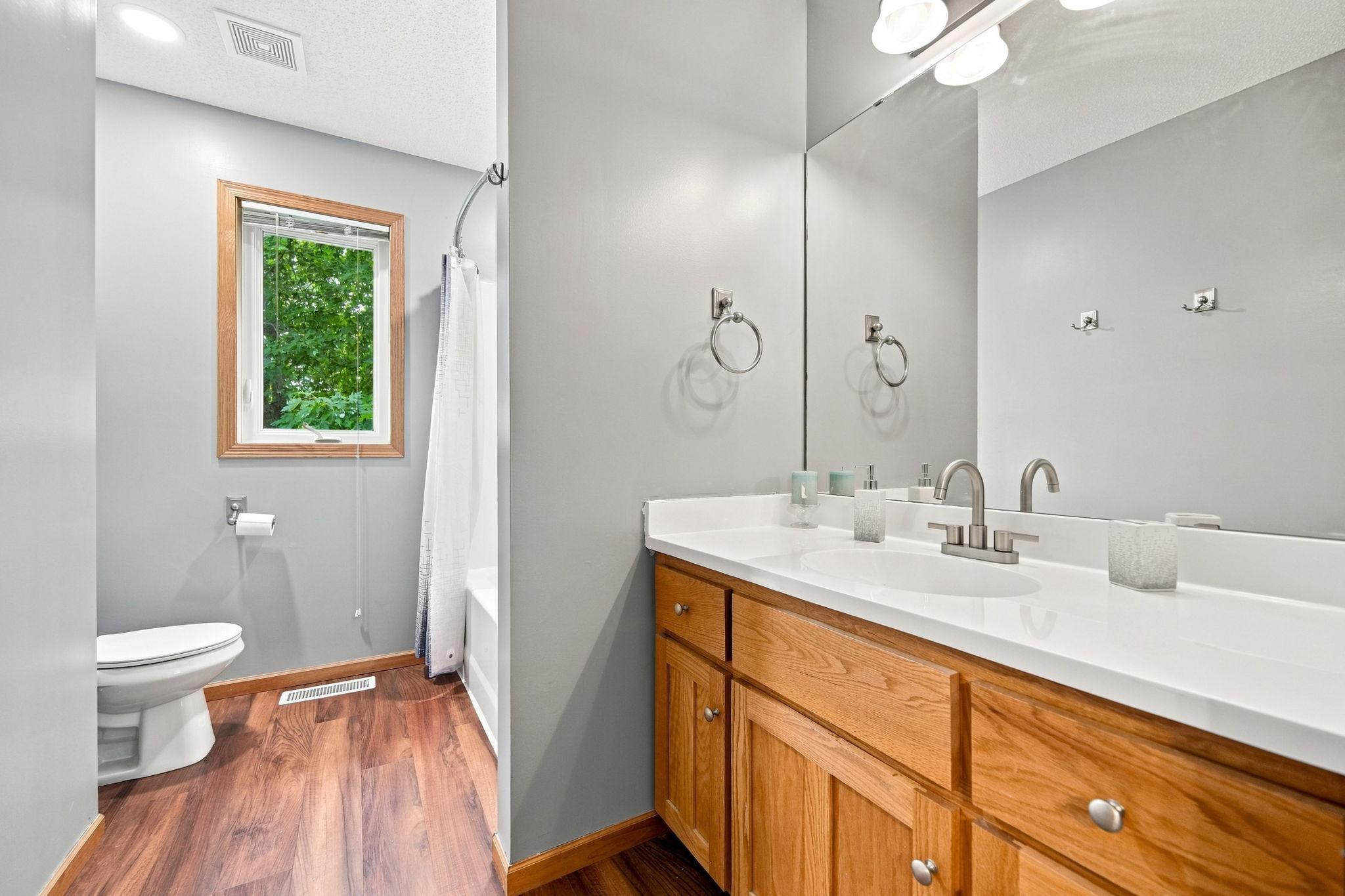 Upper level private primary full bathroom.
