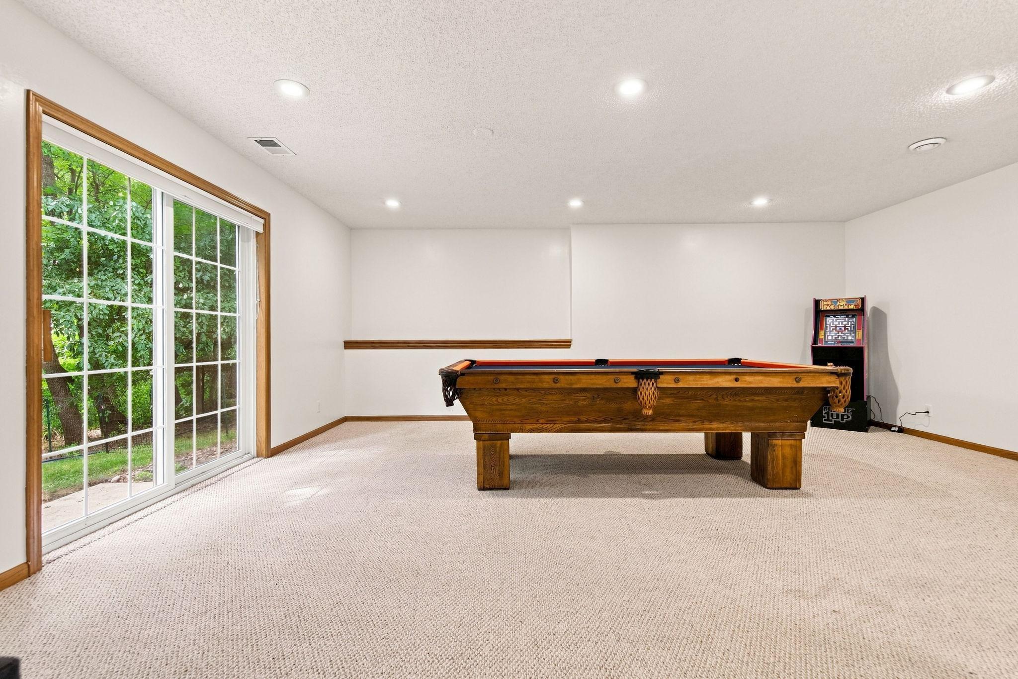 Lower level amusement room.