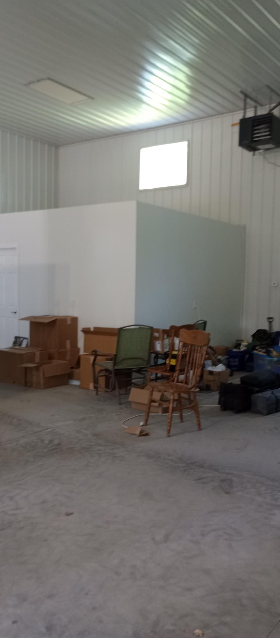 Drywall office walls, cement floors