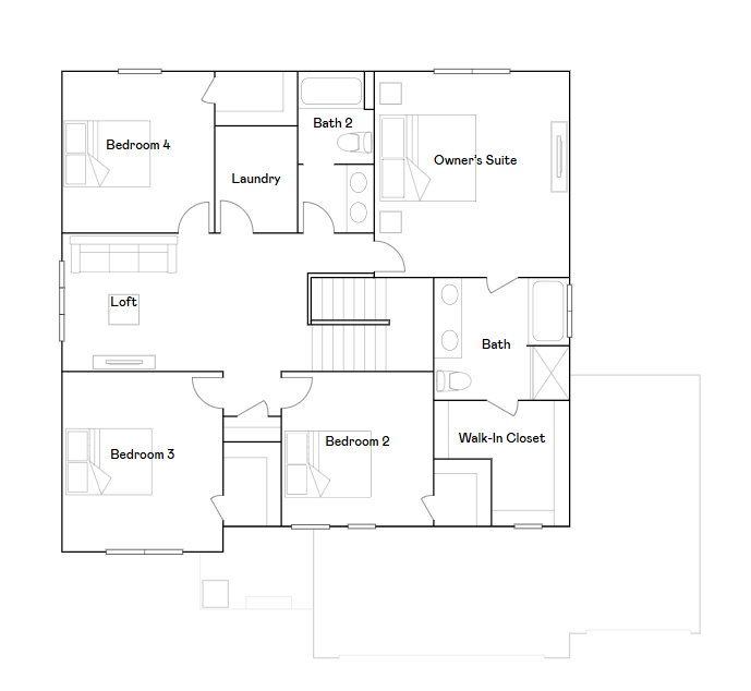 Lewis upper level floorplan.