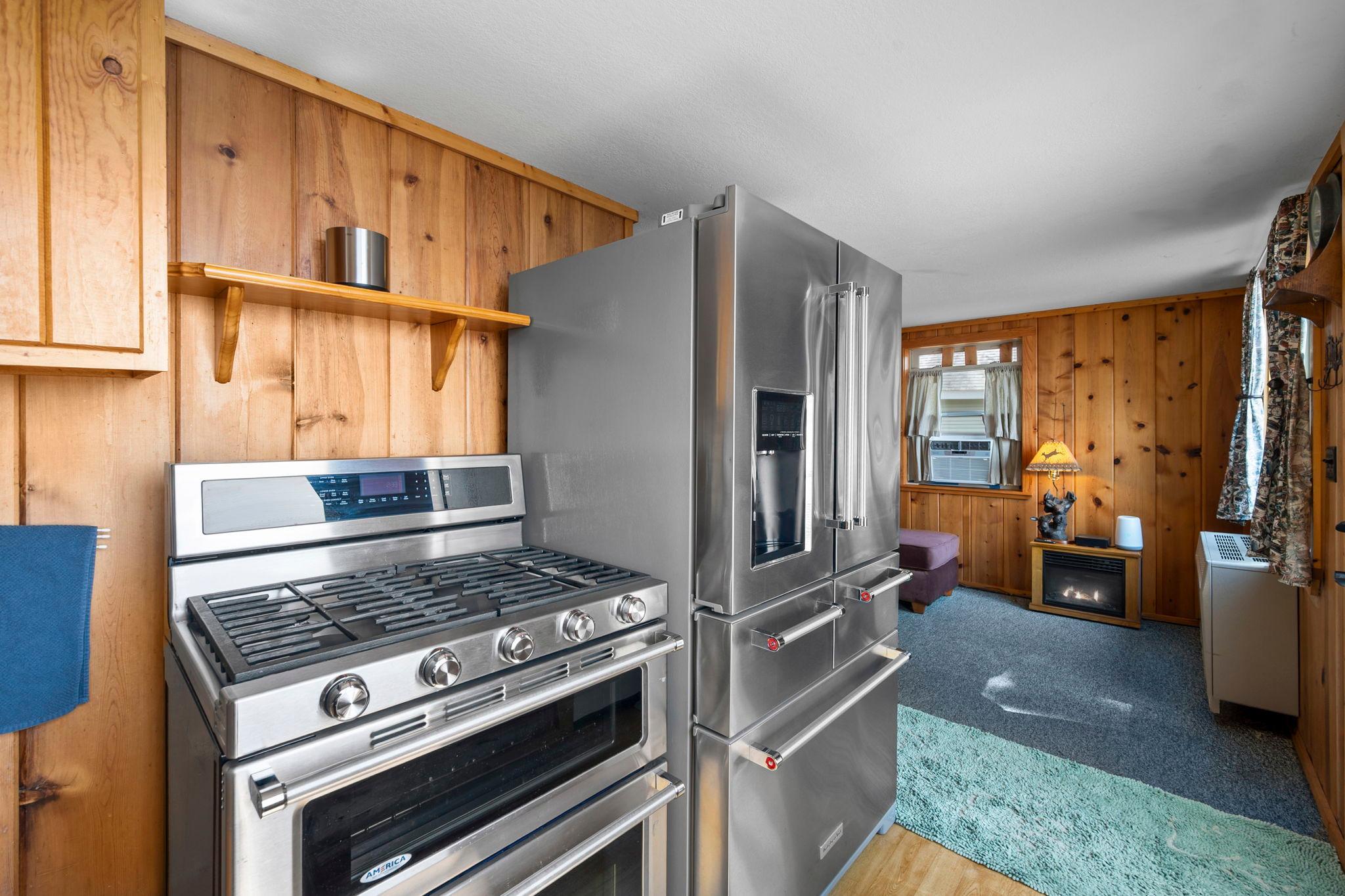 Nice stainless steel appliances with a gas stove