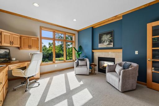 Cozy dual sided gas fireplace