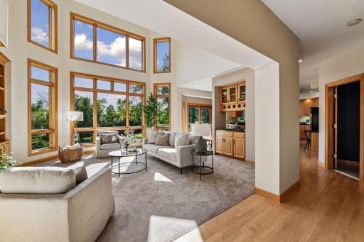 Beautiful hardwood flooring that spans the foyer, hallway and kitchen area