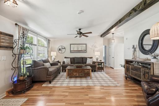 Featuring an attractive exposed beam and a plethora of natural light.