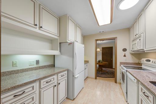 Kitchen opens to informal dining area