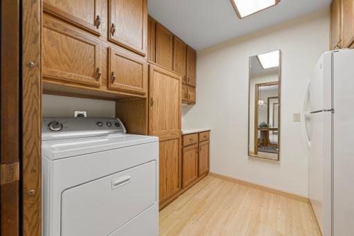 Additional storage in the in-unit laundry room