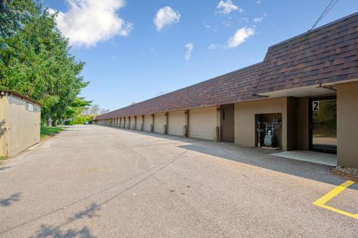 Interior garage parking with additional locker storage