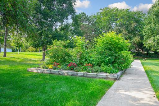Beautifully maintained community gardens and grounds