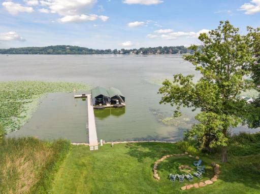 About 100 foot dock with 2 electronic boat lifts and 2 electronic jet ski lifts