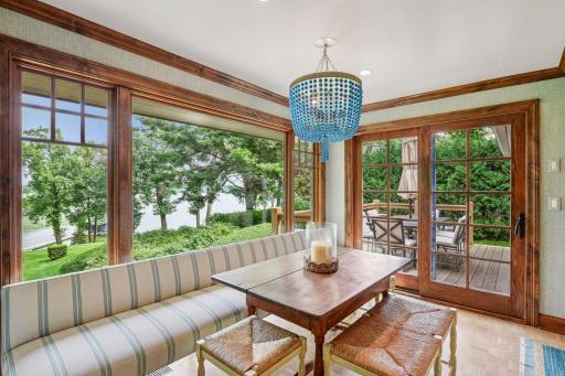 Kitchen and dining nook have access to the deck