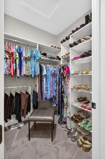 Dual walk-in closets in primary...