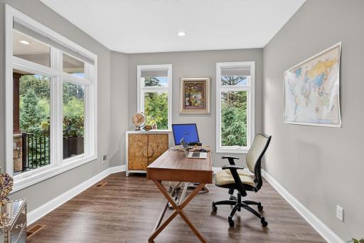Office/den overlooks the porch...