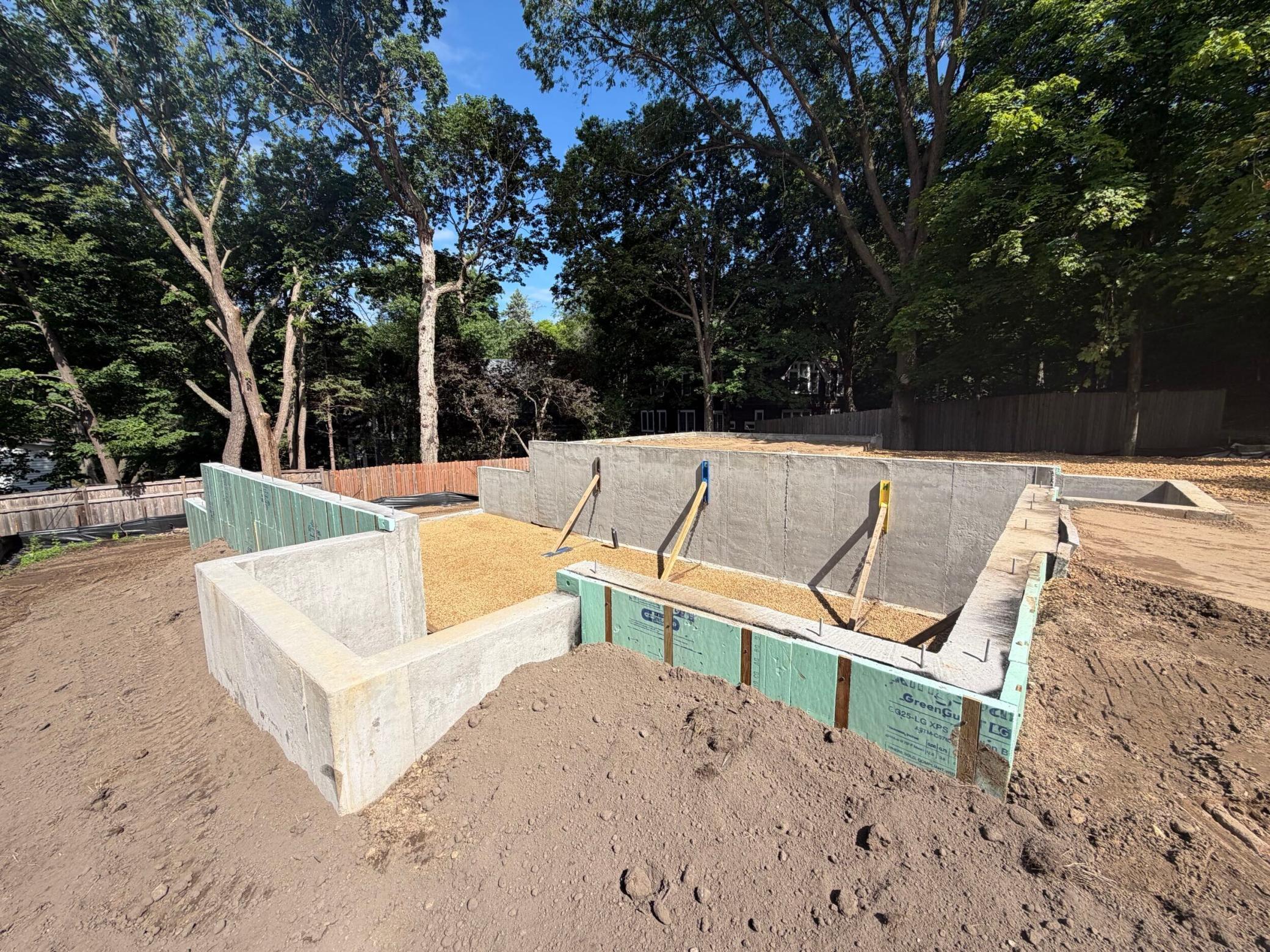 View of the basement foundation looking north