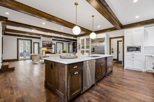Kitchen opens to Family Room