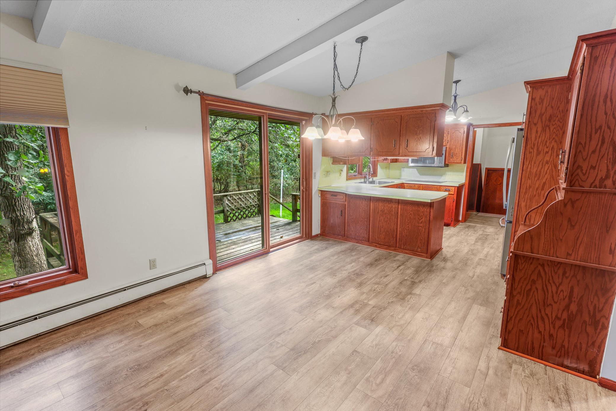 Patio doors out to the back deck
