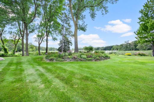 A view of the gardens with-in steps of the Patio