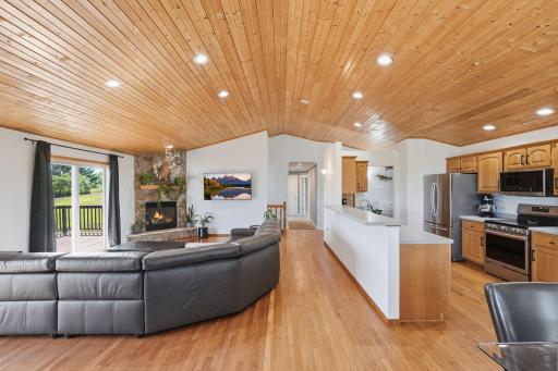 Main floor living room and kitchen