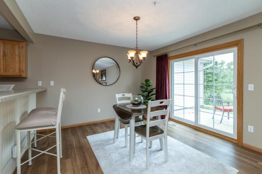 Dining room with new patio door to patio area