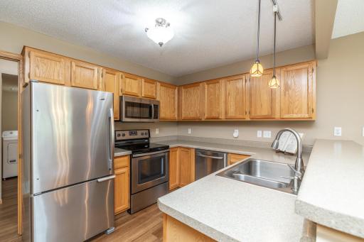 Spacious kitchen with all stainless appliances