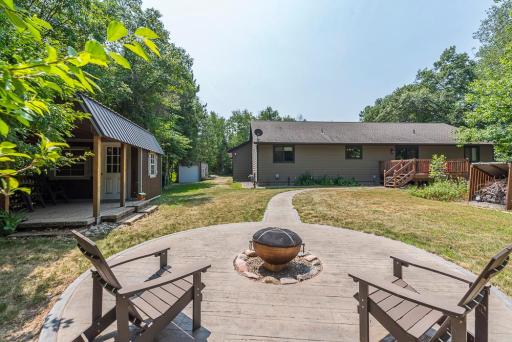 Firepit and backyard view
