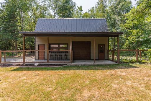 Detached garage lean to