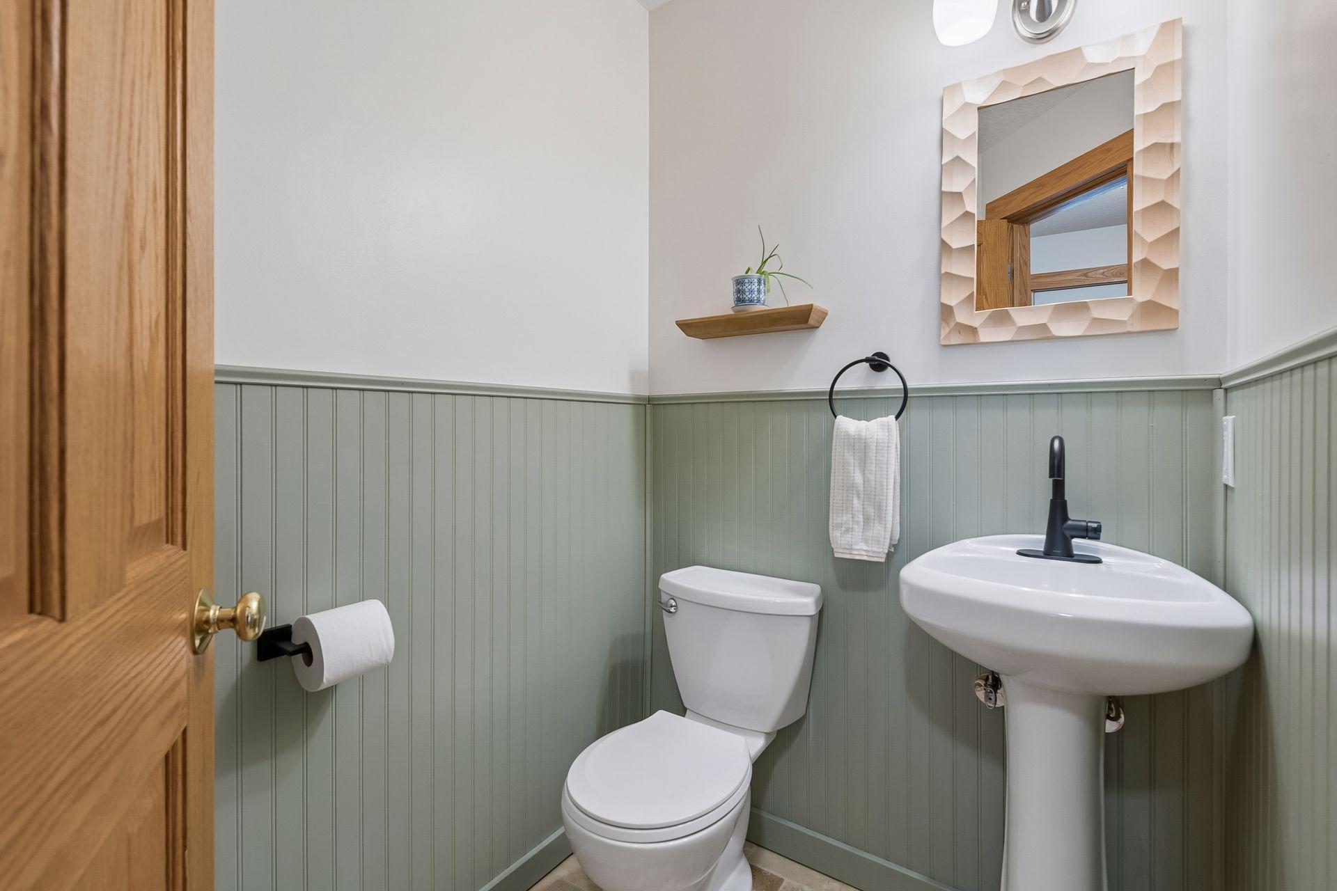 Half Bathroom on Main Level.