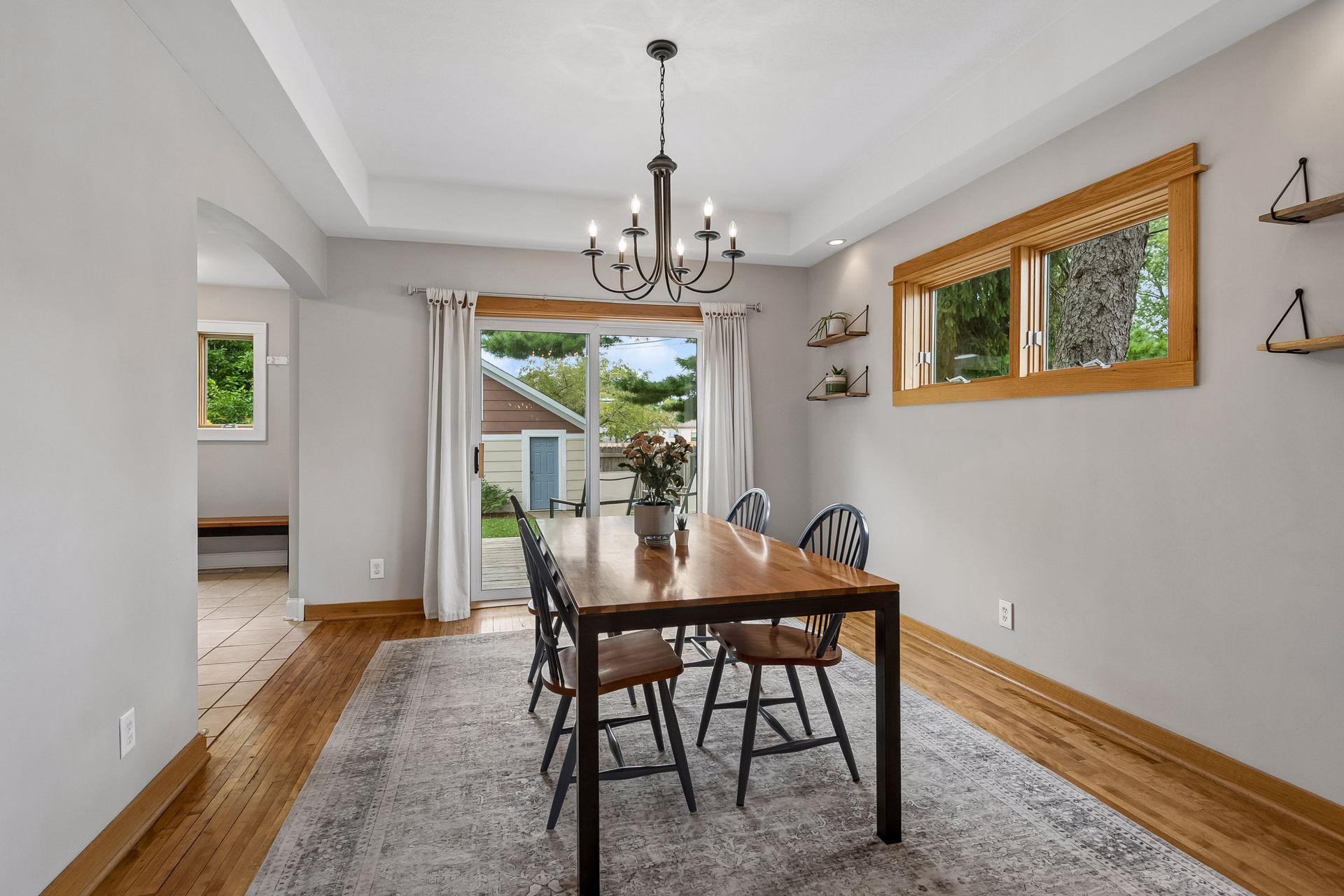 Open dining room just off the kitchen and living room.