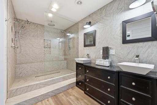 Primary bath with massive walk-in shower