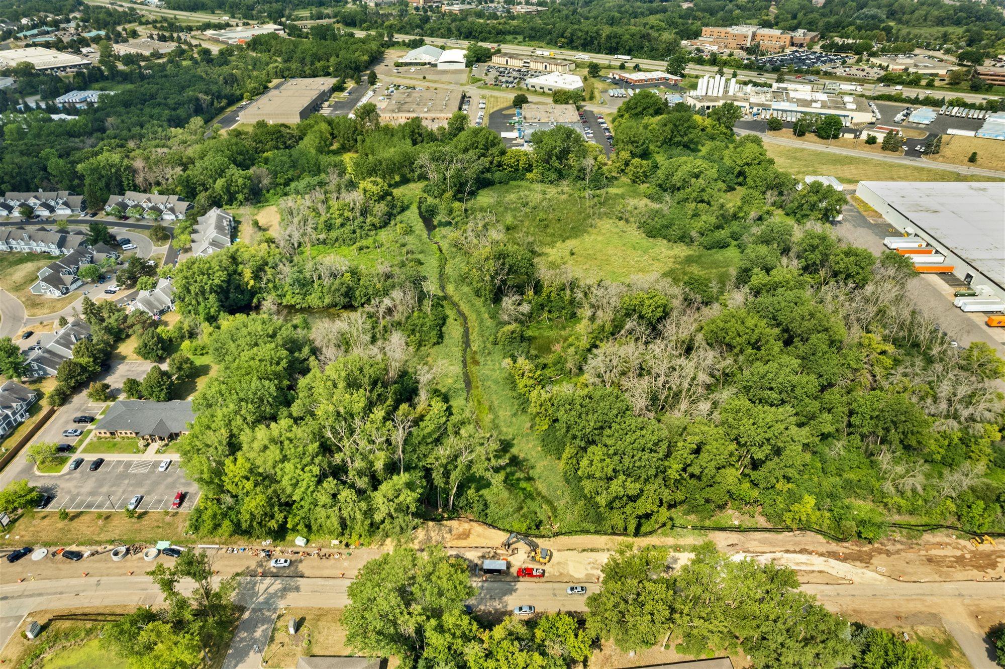 Aerial View of Adjacent Streem from Woodlane Drive