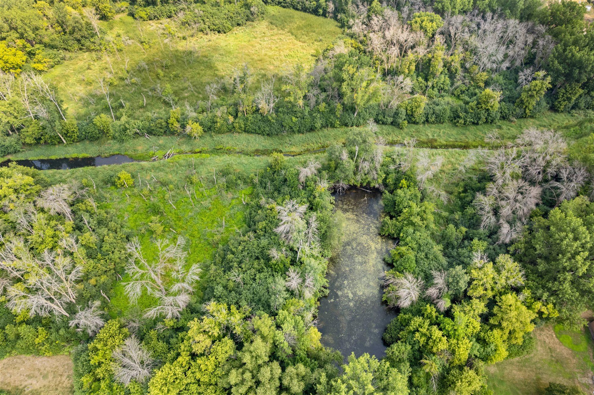 Aerial of adjacent stream