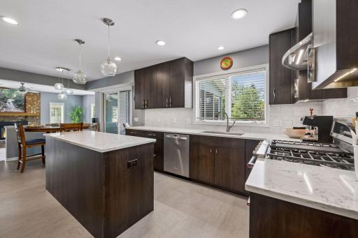 Remodeled kitchen with all new cabinets & counters