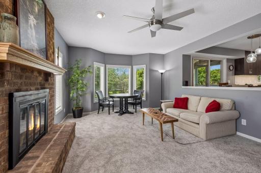 Picture window overlooks a perfect backyard!