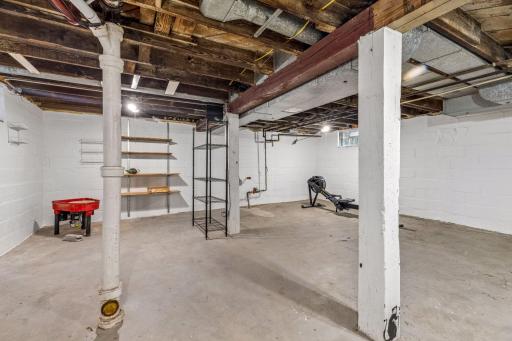 The basement is bright, clean, and waiting for your ideas.