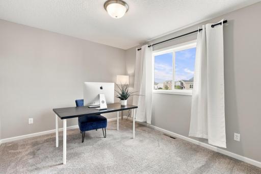 Bedroom being used as an office space