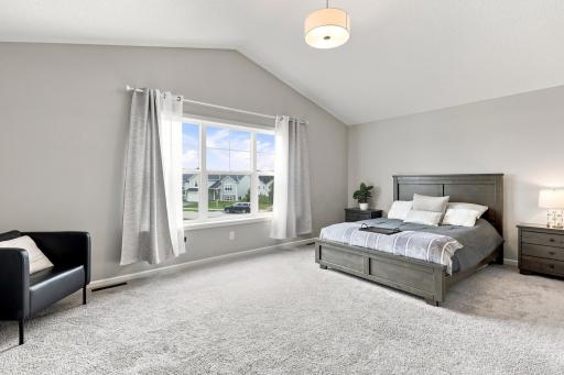 Vaulted ceilings in the master bedroom