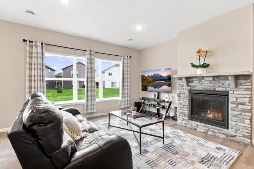 Beautiful brick fireplace!