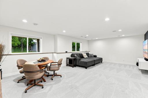 Spacious basement entertainment area