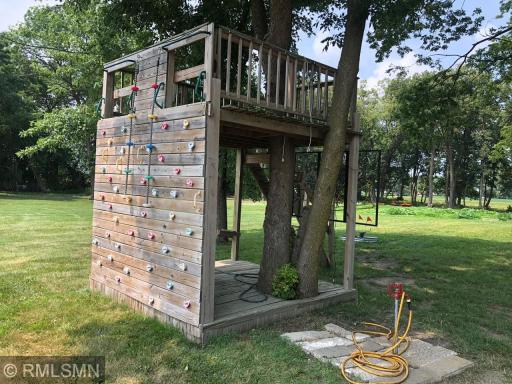 There's a tree house and climbing wall for the young or young at heart!
