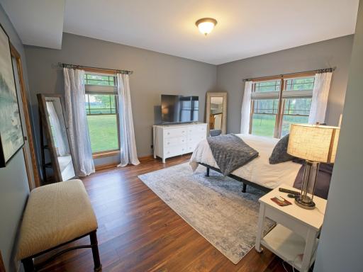 The large windows bring in lots of light to the owner's suite!