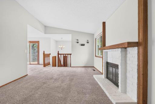 Large living room with fireplace!