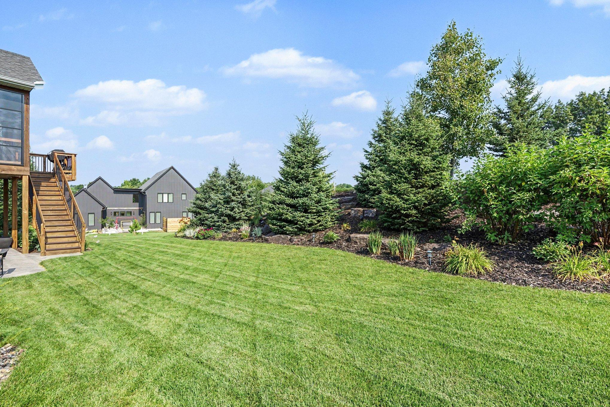 Another view of the landscaping behind the house.