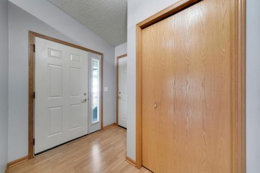 Hard surface floors through the entryway, kitchen and 2nd main level bedroom/office as well as in the 1/2 bathroom.