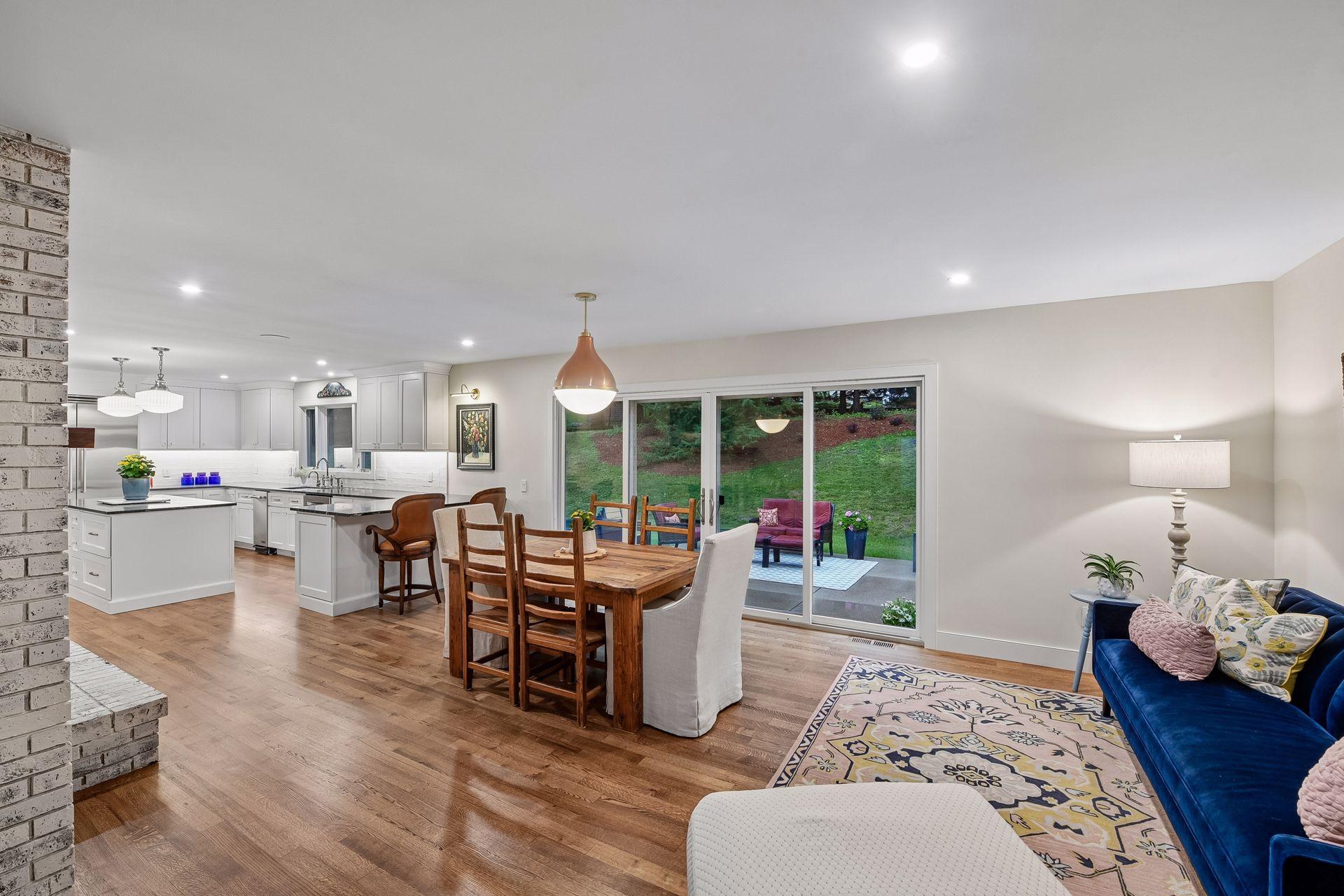 Open-concept living spaces flow seamlessly into the chef’s kitchen