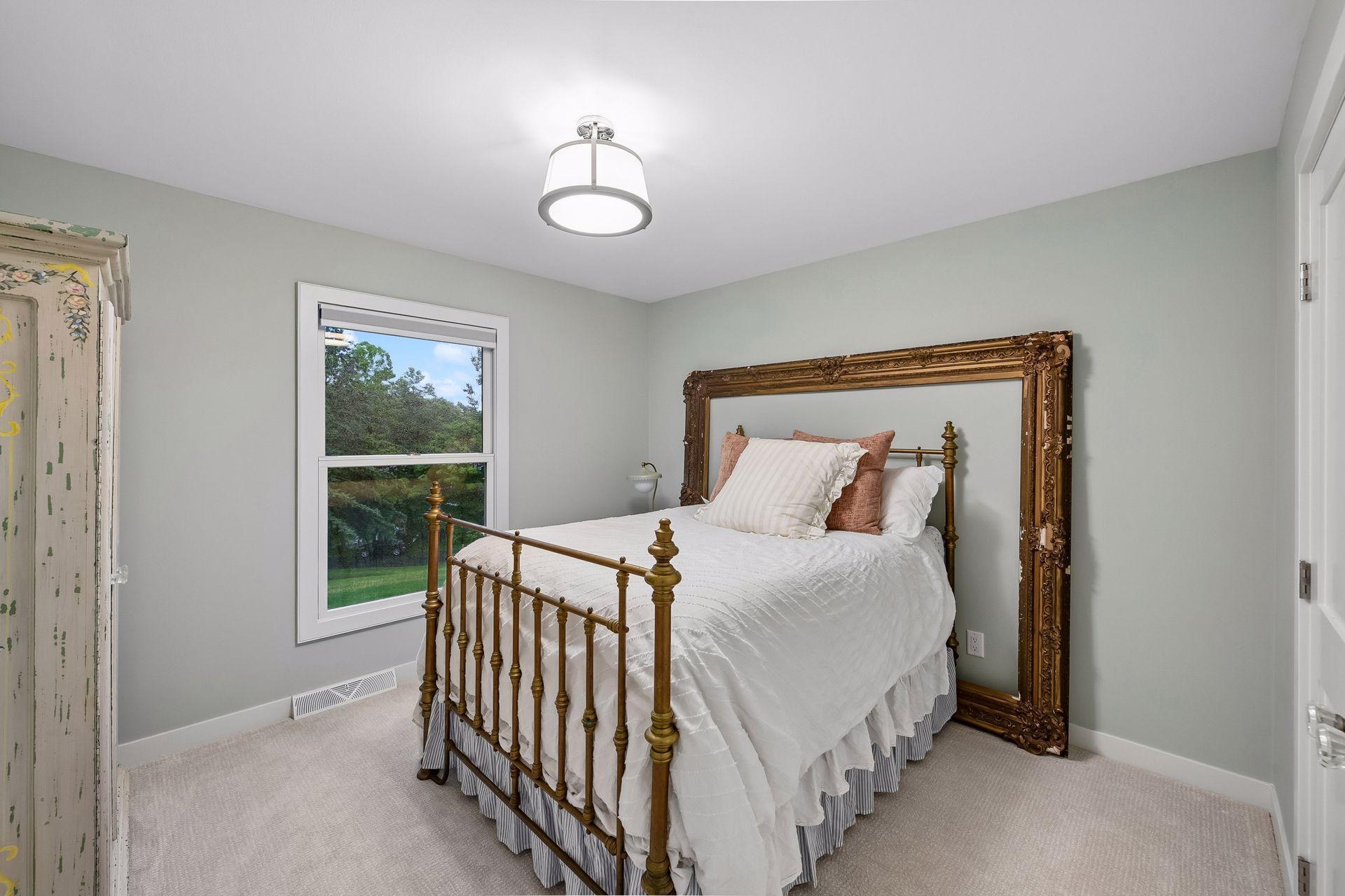 Freshly updated bedroom offers a bright, inviting atmosphere