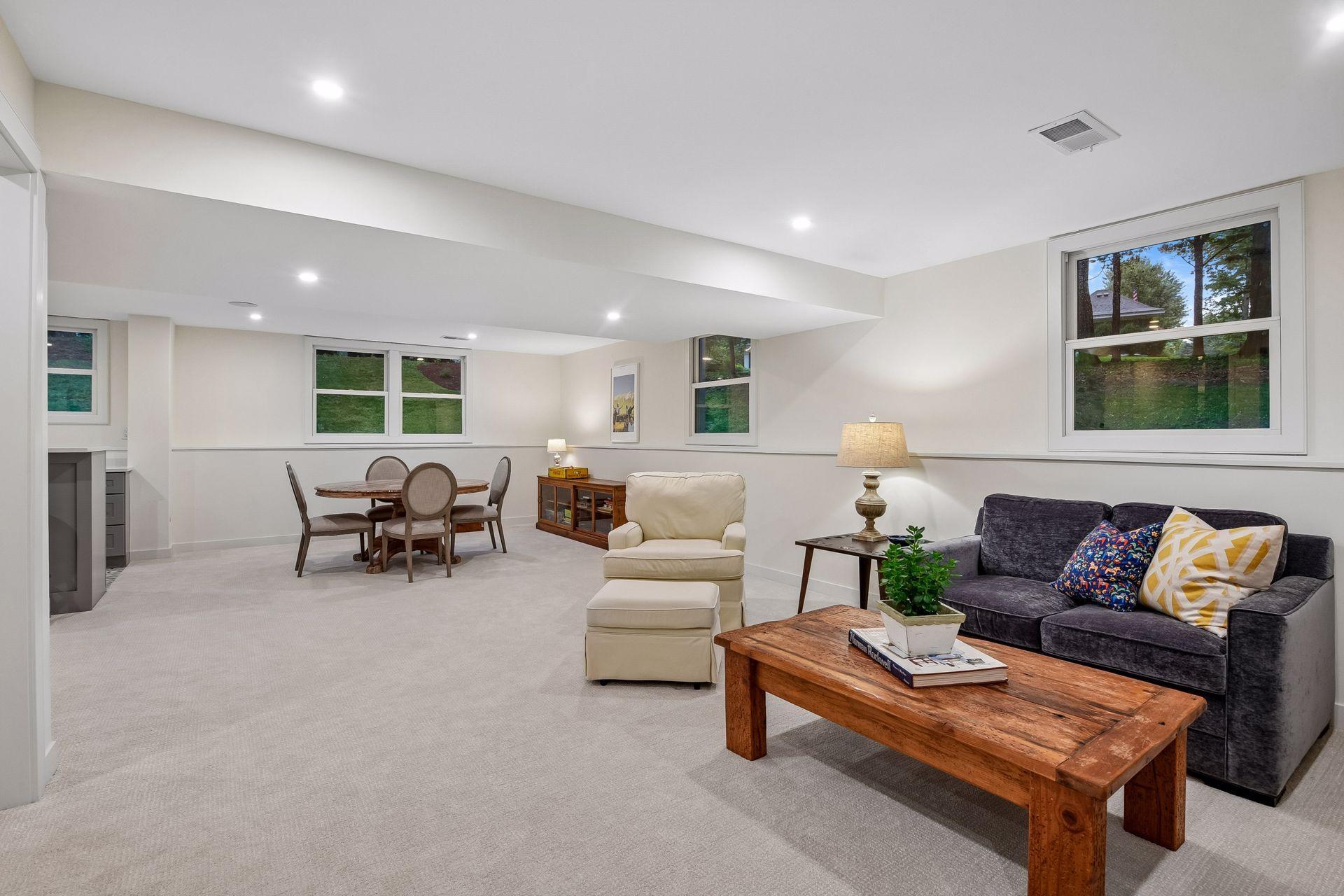 Finished lower level provides exceptional space for entertaining
