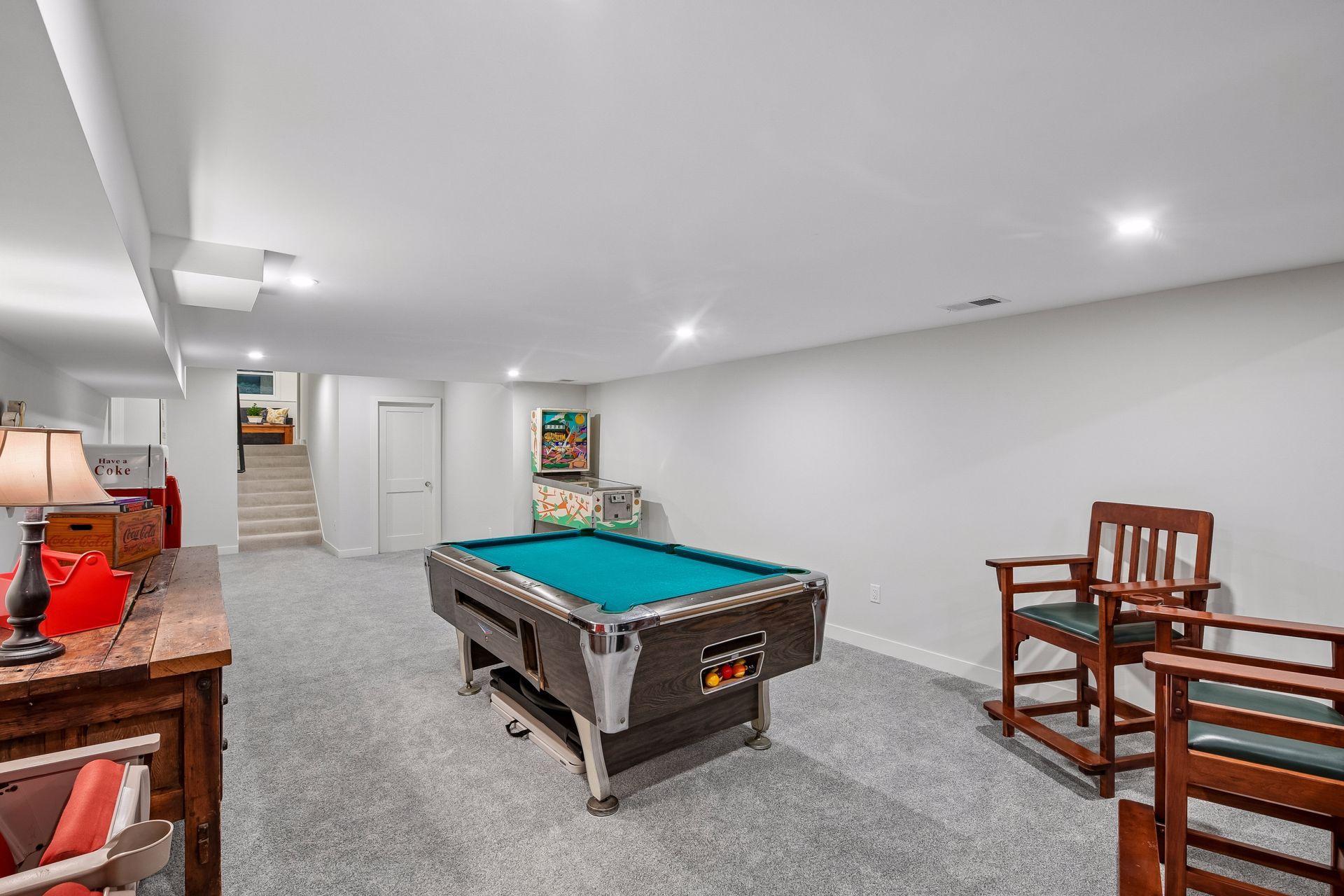 Spacious recreation area offers room for games and gatherings